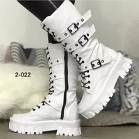 Bottines gothiques punk à lacets pour femmes, chaussures de travail décontractées, cuir PU, plateforme, marque de luxe, mode, hiver, nouveau 1